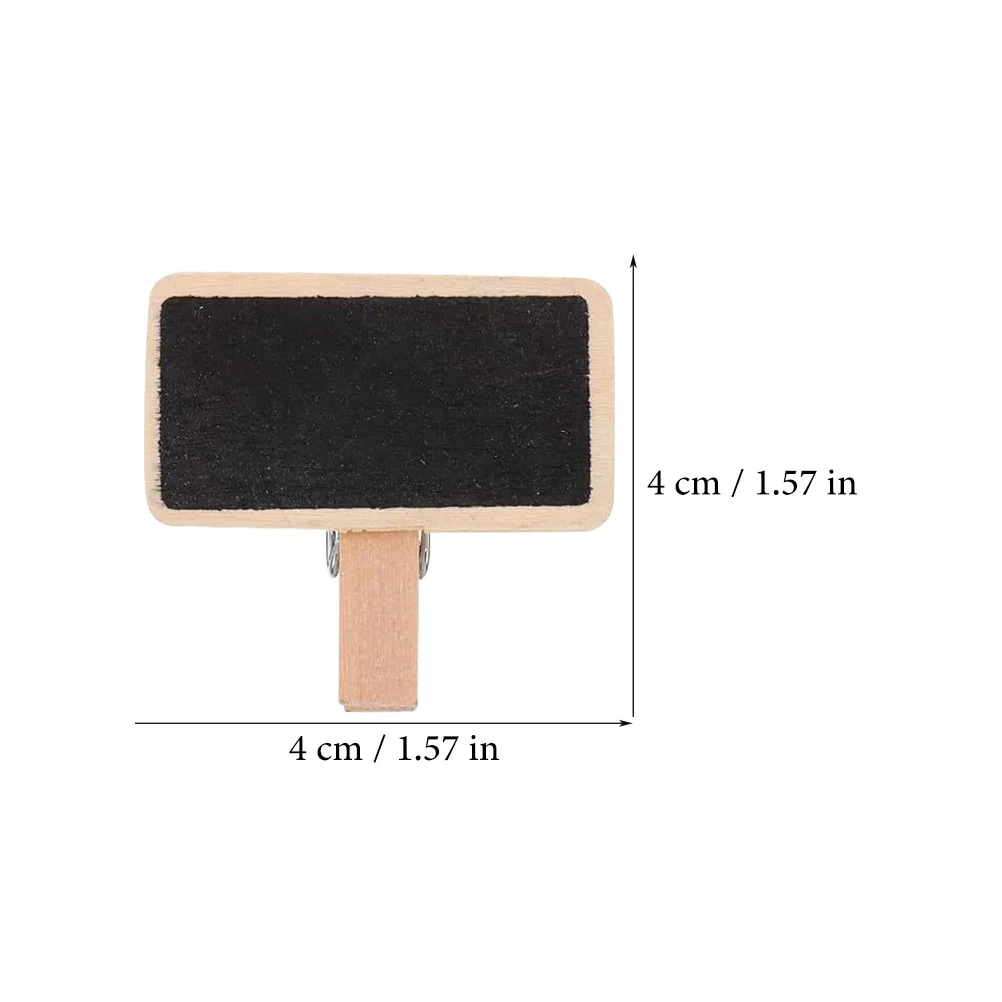 

50Pcs Wooden Mini Chalkboard Signs Small Clip Boards for Food Label Clips Message Board Memo Clips Garden Chalkboards