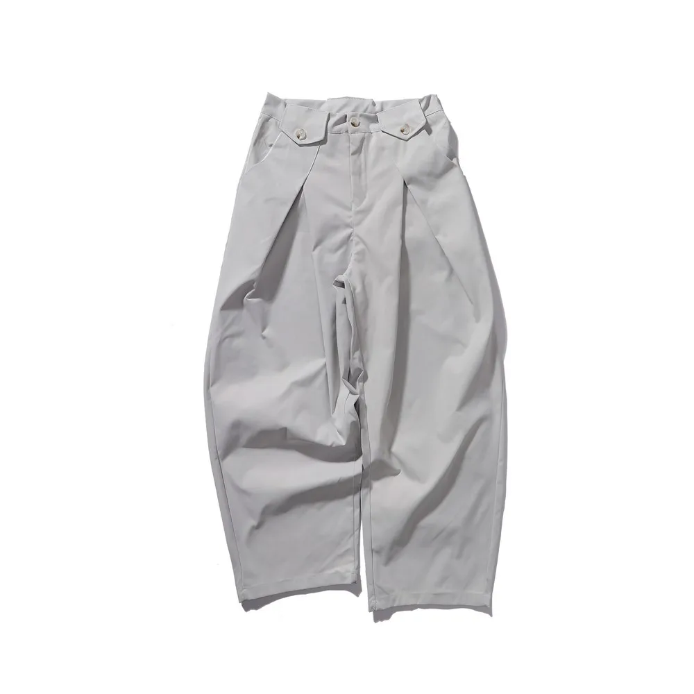 Folds Basic Solid Basic Elegant Office Wide Leg Gray Suit Pants Trousers for Women Men Streetwear Winter Spring Trending