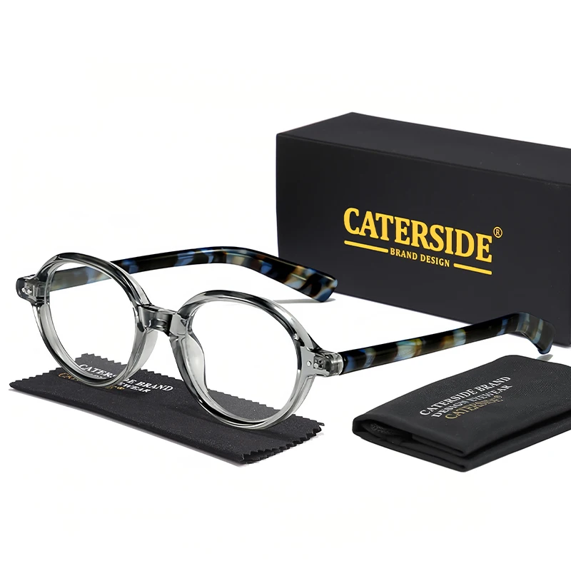 

CATERSIDE Vintage Women Small Glasses Frame High-Quality Brand Design Anti Blue Light Reading Glasses Men Optical Frame