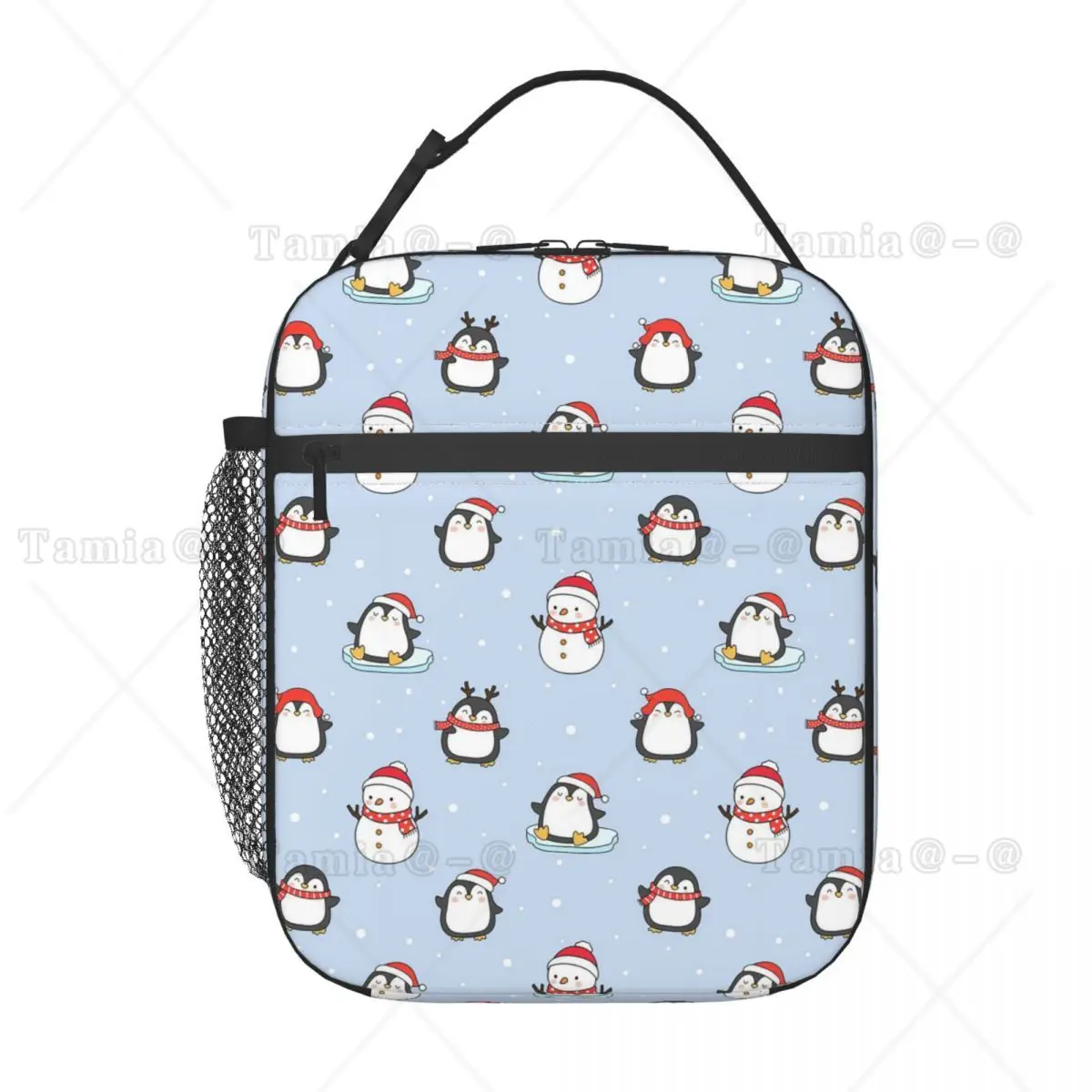 Cute Penguin And Ice Snow Pattern Insulated Lunch Bag for Women Children Portable Food Boxes Thermal Lunch Box Tote