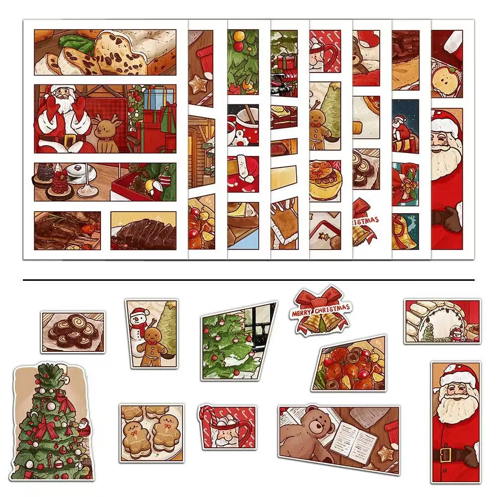 8sheets Christmas Stickers Graffiti Sticker for Decor Phone Ipad Guitar Motorcycle Stationery Stickers DIY Stickers Decals