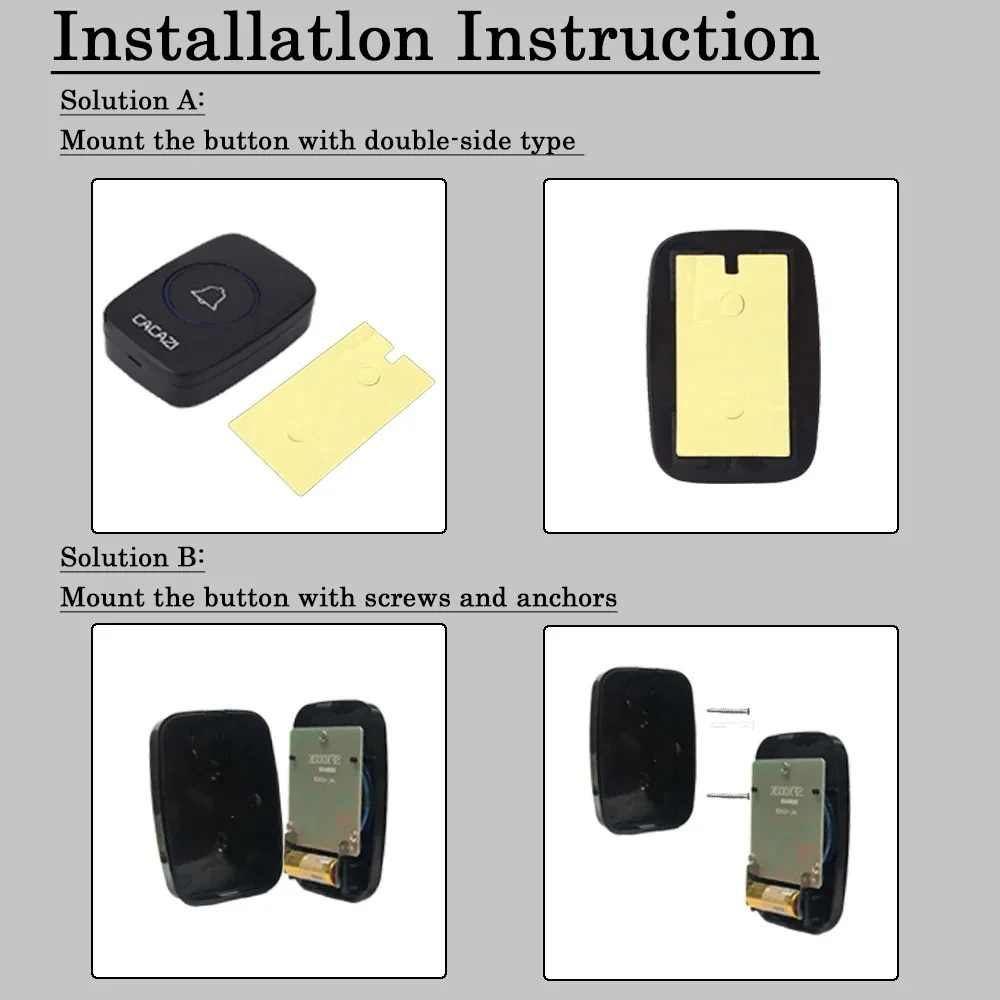 350M Wireless Doorbell EU US Plug Remote Control Waterproof 433 Frequency Through The Wall Signal Alarm Ambulance Smart Doorbell