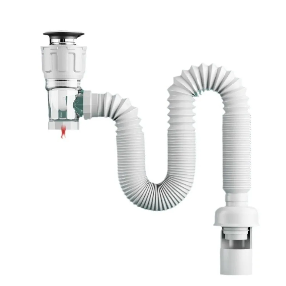 

Retractable Flip Top Drain Pipe​​ ​​Stainless Steel Mesh​​ ​​Easy Installation​​ ​​Kitchen Water Hose Strainer Flexible