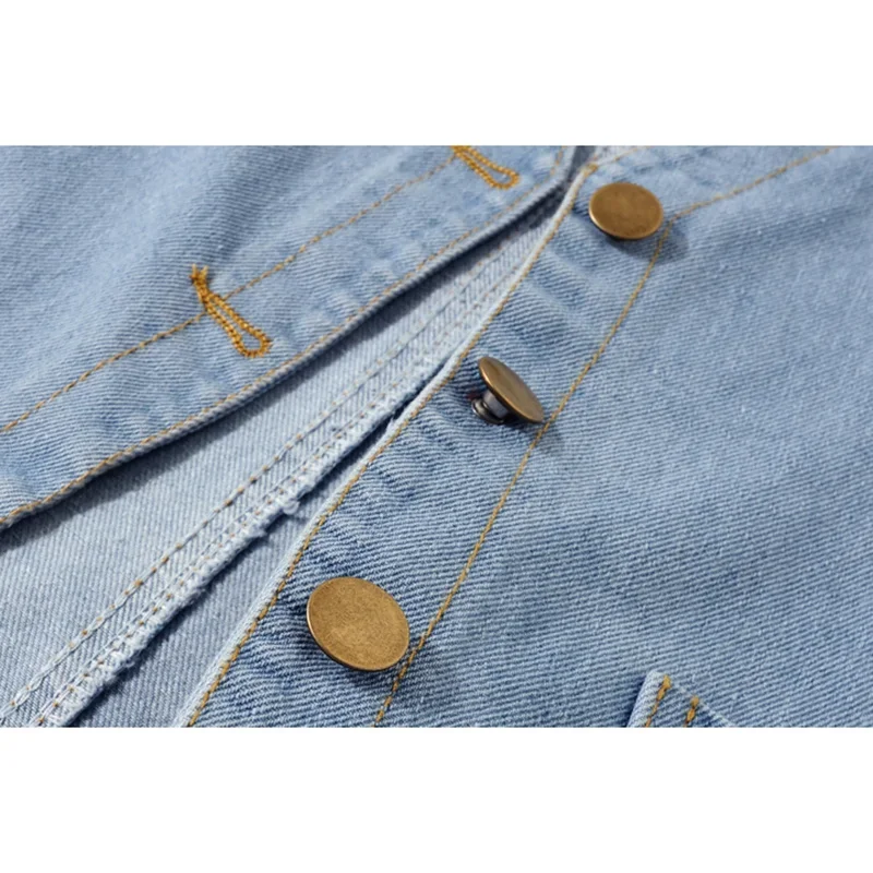 

Spring 5XL Loose Big Pocket Short Denim Vest Women Vintage 3 Color Waistcoat Sleeveless Jacket Black Blue Jeans Vests Female