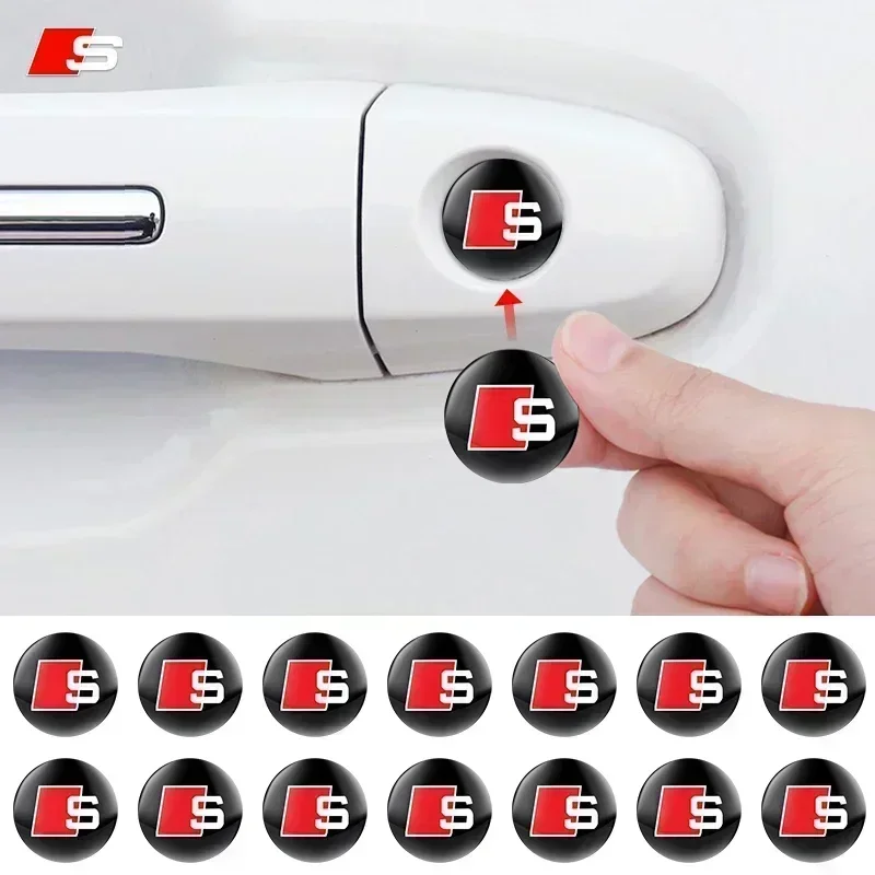 Car Lock Keyhole Stickers Door Lock Protect Car Stickers For Audi Sline Q3 Q7 Q2L S4 S5 S6 S7 S8 TT RS3 RS4 A6L A4L A3 A4 A7 A5