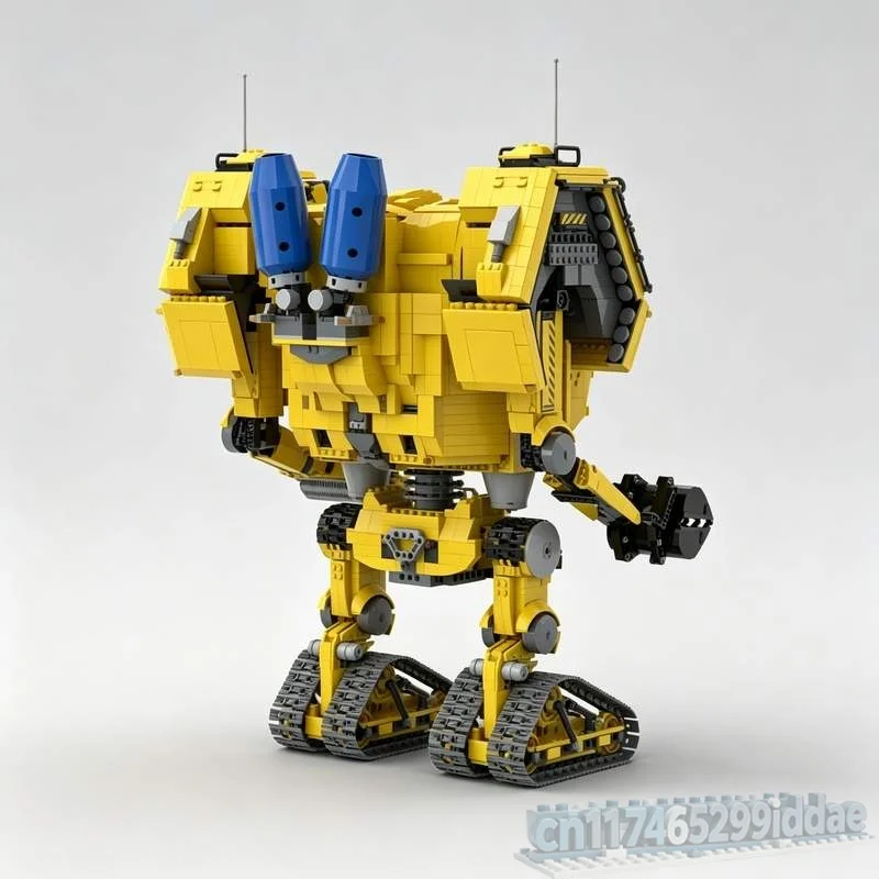 4698PCS Yellow Engineering Construction Mecha Robot Model Custom Building Blocks DIY Assembly Educational Toy Birthday Home Gift