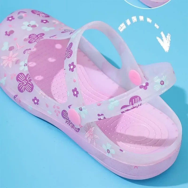 2025 Summer Printed Hole Shoes Women Sandals Ladies Jelly Shoes Cool Slippers Women Outer Wear Ladies Covered Toe Sandals 36-41 image 6