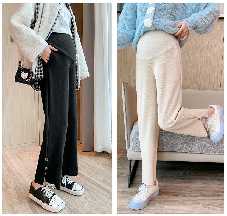 Autumn Cotton Maternity Pants High Waist Belly Sports Casual Pants Clothes for Pregnant Women Pregnancy Trousers