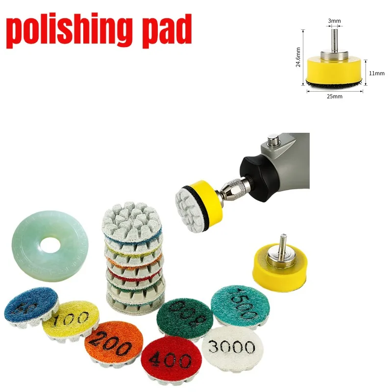 

1-дюймовая полировальная подушечка для влажной и сухой буферы, шлифовальный диск для мрамора, гранита, бетона, аксессуар для электроинструмента на складе