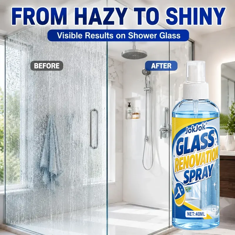 Multi-Purpose Bathroom Glass Care Spray- Refreshing Formula for a Crystal-Clear Shine |for Showers, Mirrors, and Sinks | Glass
