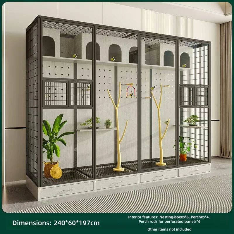 Custom Extra Large Pet Cages, Extra-large Parrot And Cockatiel Cages, Luxury Villa Transparent Eco-friendly Outdoor Peacock Cage