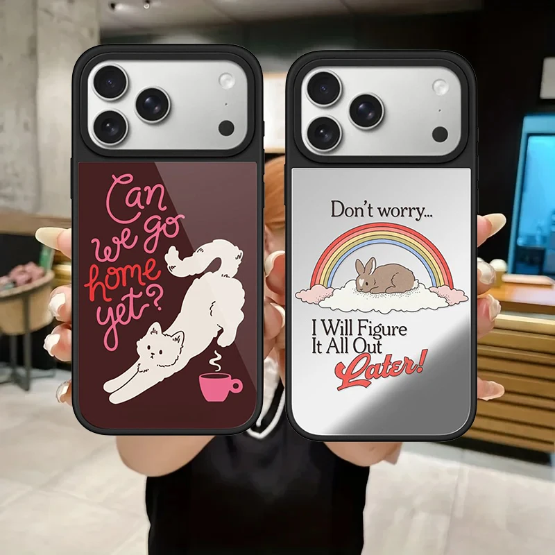 Don't Worry Rainbow Pattern Mirror Surface Magnetic Case: Compatible with IPhone 18 17 16 15 14 Pro Max 18Pro