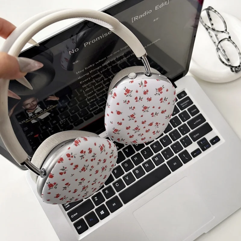 

Wildflower floral print Headband Phone Earphone Case for Apple AirPods Max 1 2 nd flowers Wireless earphones Headset Cover