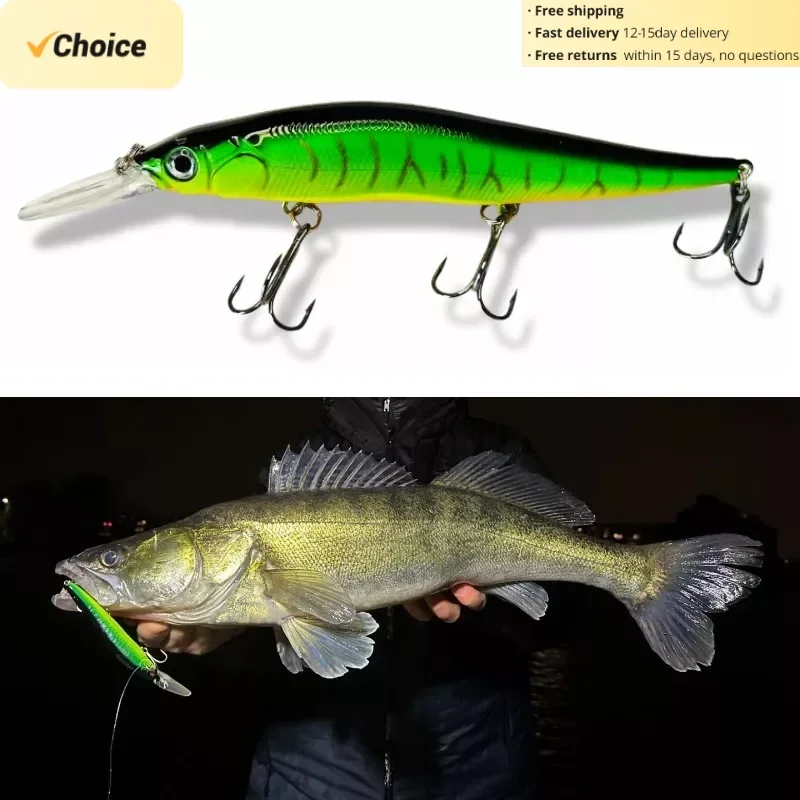 TSUYOKI Wink 110SF Minnow Wobblers Slow Floating Jerkbaits for Pike and Bass, Megabass Vision Oneten 110 Artificial Lures 2024