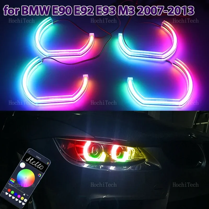 For BMW 3 Series E90 E92 E93 M3 2007-2013 Dynamic Car-styling multi-colored App control LED Rings M4 Style turn signal Light