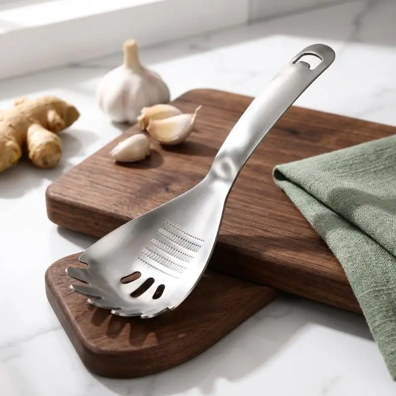 Easy Operation Stainless Steel Garlic Grinder Spoon Multifunctional Ginger Vegetable Grater for Beginner Home Cooks