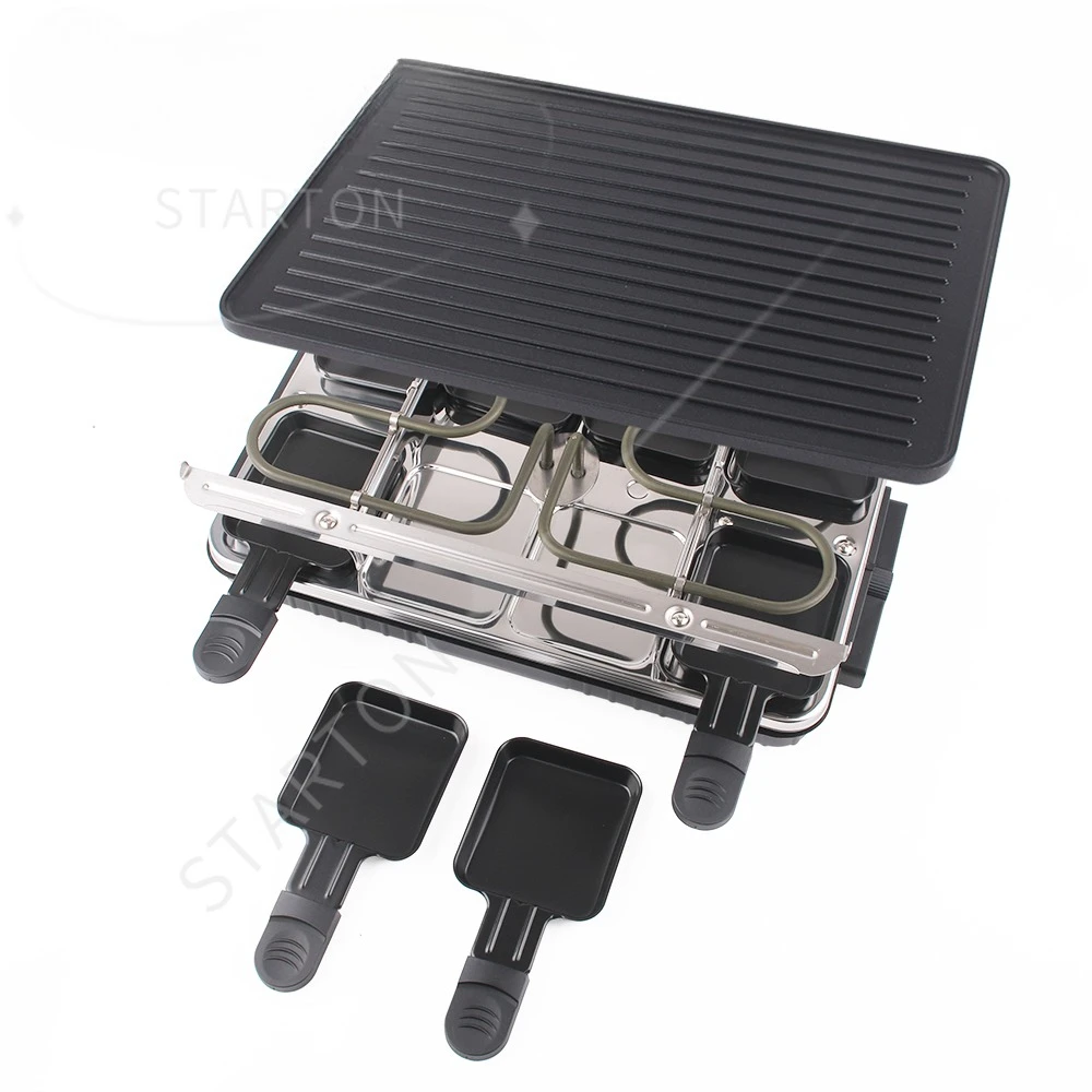 Electric Raclette Grill Smokeless Griddle Non-Stick BBQ Pan Bakeware Skewer Hot Plate Korean Barbecue Oven Machine EU US