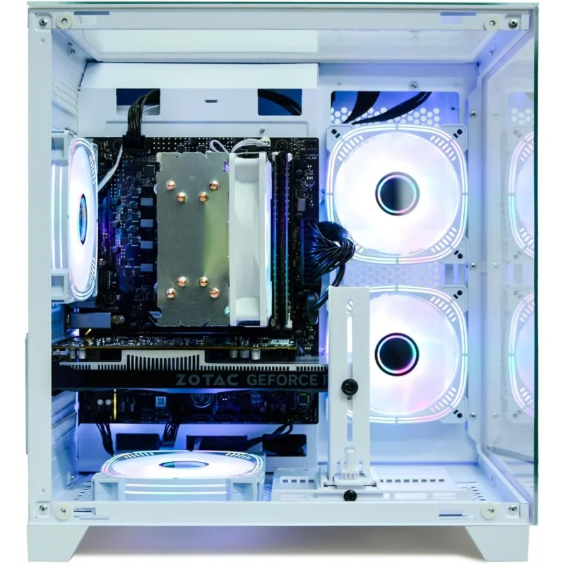 PC Desktop, I5-12400F, 2.5GHz, GeForce RTX 3050 6GB, 16GB DDR4 RAM, 1TB NVME SSD, for Gaming and Work, White view 5