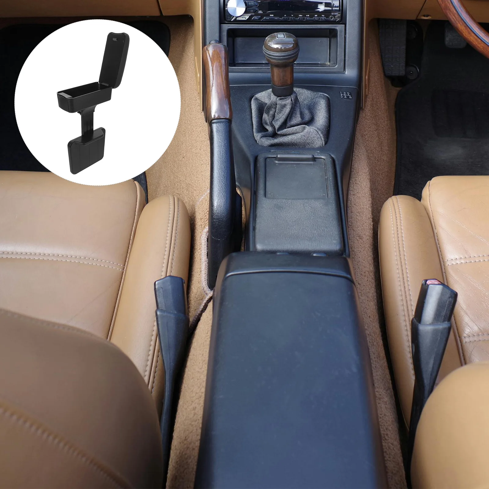 

Luxury Car Armrest Storage Box Universal Center Console Organizer Pu Padding Adjustable Design For Small Items Automotive