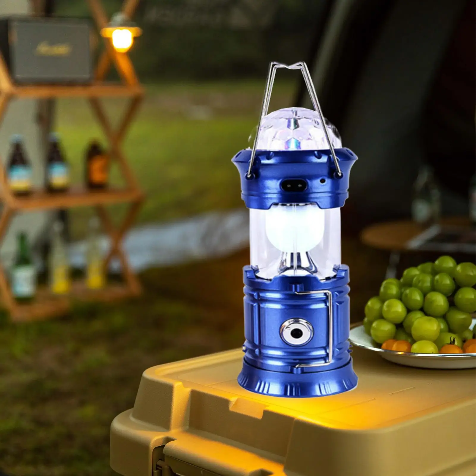 Camp Lantern Portable Colorful Tent Night Light Rechargeable Lamp For Hiking Climbing Fishing Picnic Patio Winter Adventure