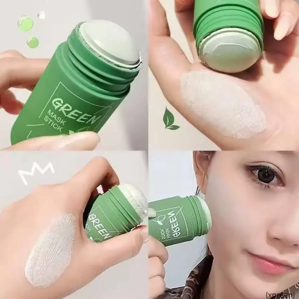 

40 г г глиняная маска от прыщей, твердая палочка, формула зеленого чая, глубокое очищение пор, удаление угрей и лечение прыщей, уход за кожей лица