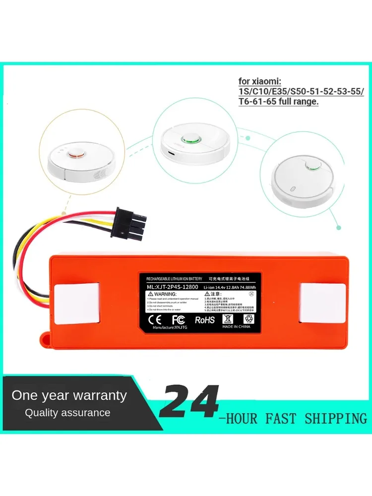 

12800mAh 14.4v roborock s50 battery 5200d original battery for Xiaomi Robot Roborock S50 S51 S55 T60 Accessory Spare
