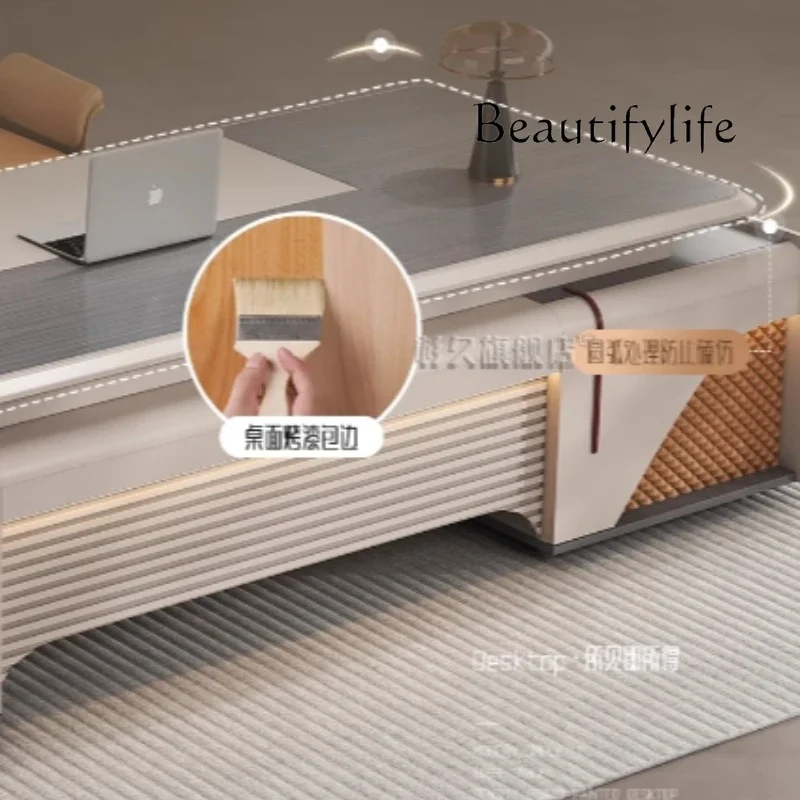 Q Mesa De Centro SalaL Shape Storage Executive Desk Manager Designer Computer Study Office Desks أدراج الكتابة Mesa Escrivanin