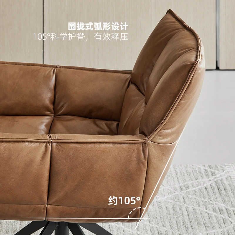 Leather casual single recliner