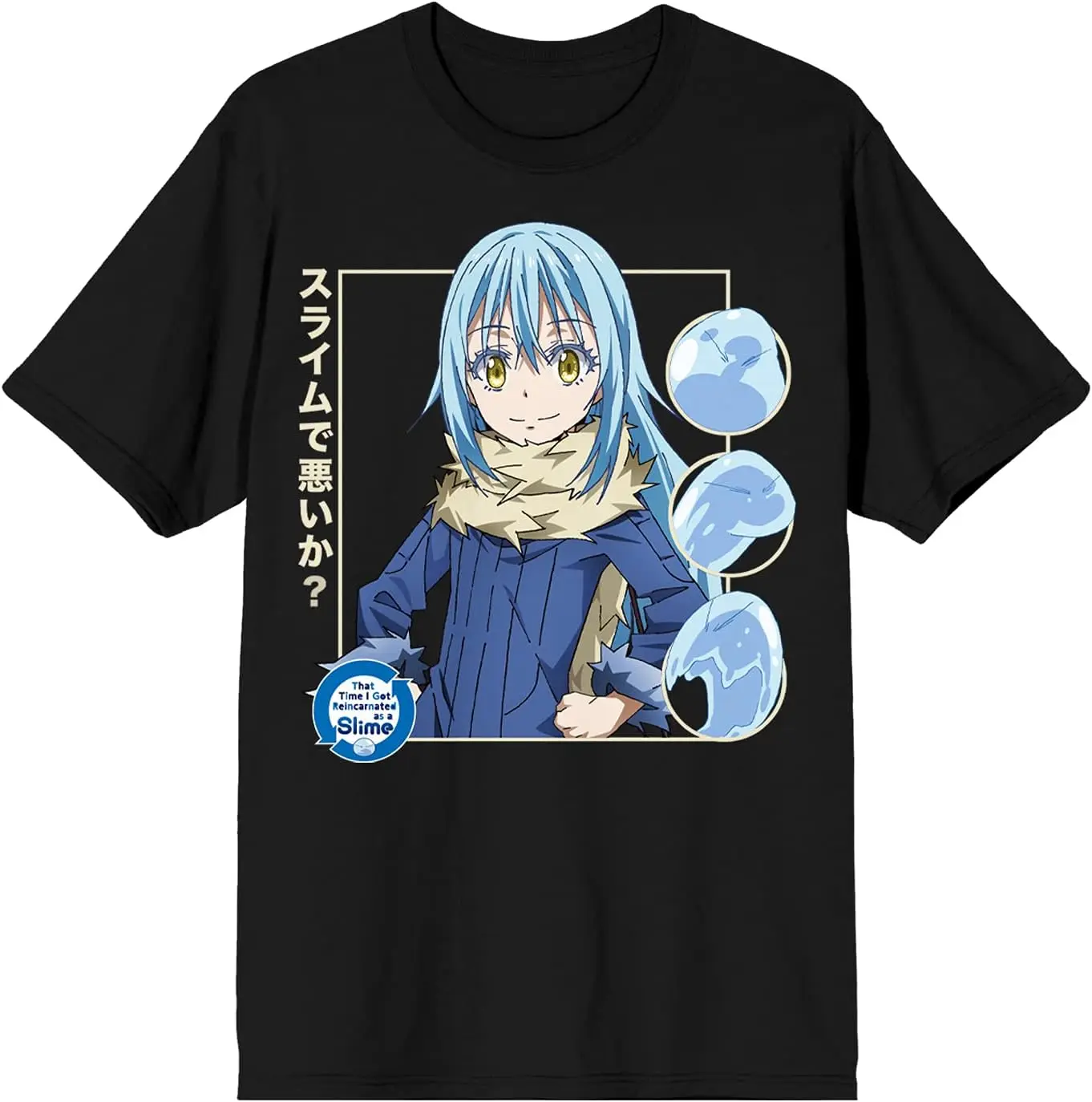 That Time I Got Reincarnated As A Slime Anime Cartoon Mens Black Tee