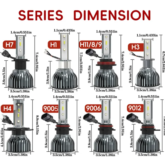 Heyword 22000lm 160W 1860 CSP Chip 3000k/4300k/6000k/8000k Car LED Headlight H4 H7 H1 LED Headlights 9005 H7 H9 H11 fog Light 4