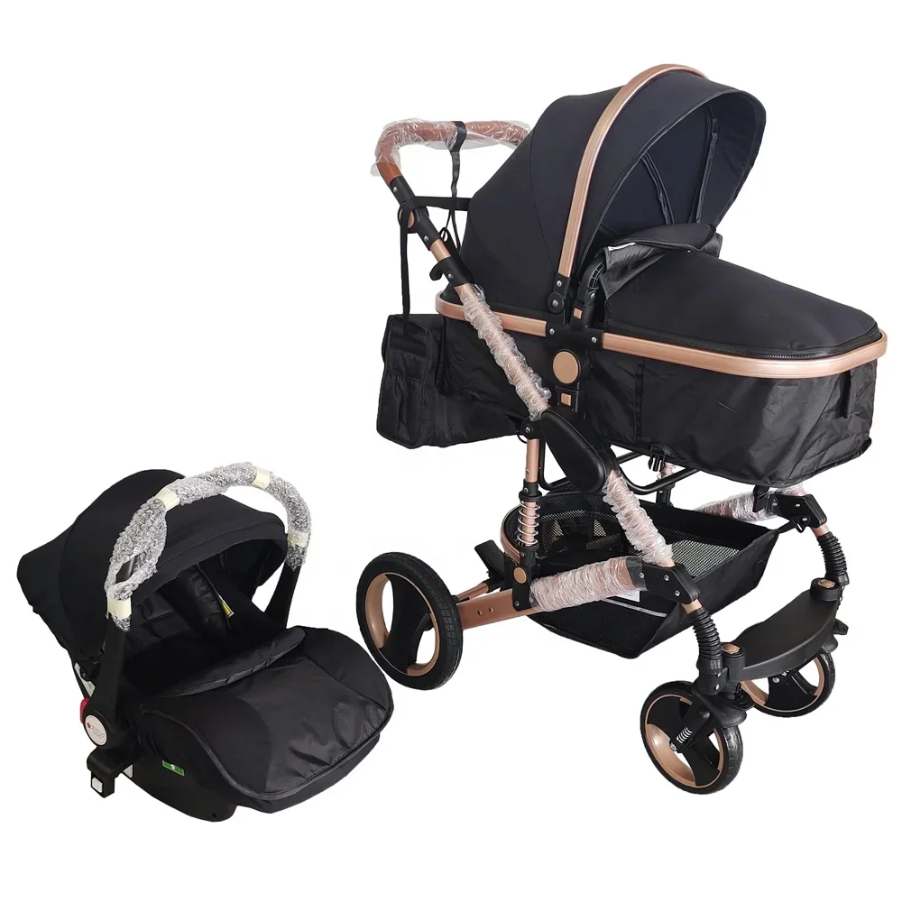 Kinderwagen Baby 3-in-1 leichter Kinderwagen mit hoher Landschaft, tragbarer Kinderwagen für Neugeborene, Wiege