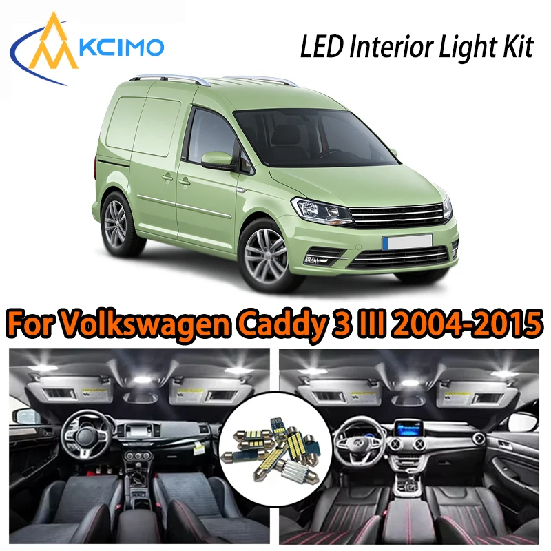 

Convenient LED Interior Lights For Volkswagen Caddy 3 III 2004-2015 , Two Colors Choice Super Bright Easy Install