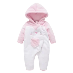 Honeyzone Infant Sleepsuit Pajama Jumpsuit Babi Girl Clothing Winter Hooded Suit Newborn Romper