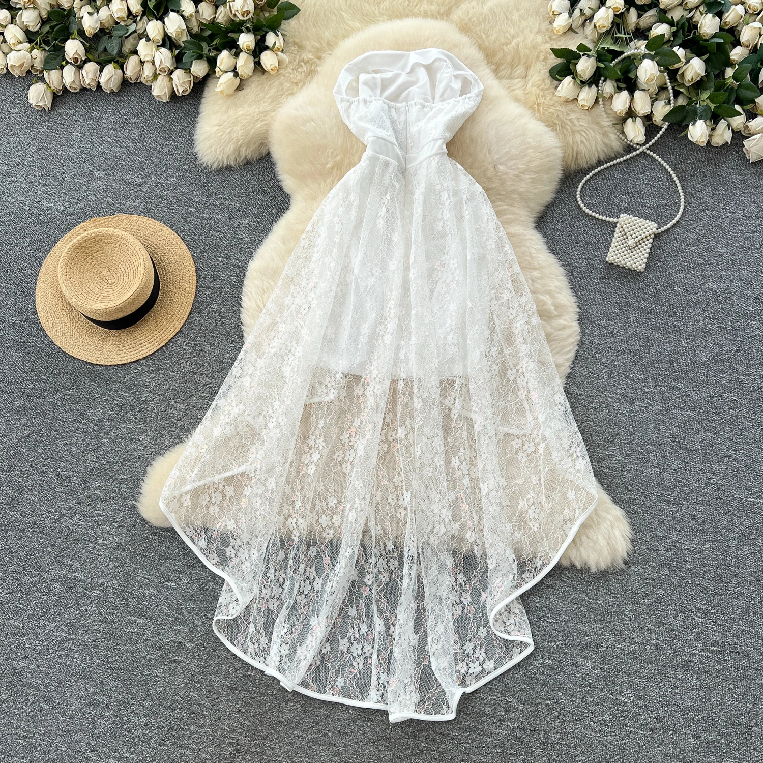 فستان أنيق عتيق مطرز بدون حمالات أنيق على الموضة الكورية بوهو فستان الشمس للنساء #2