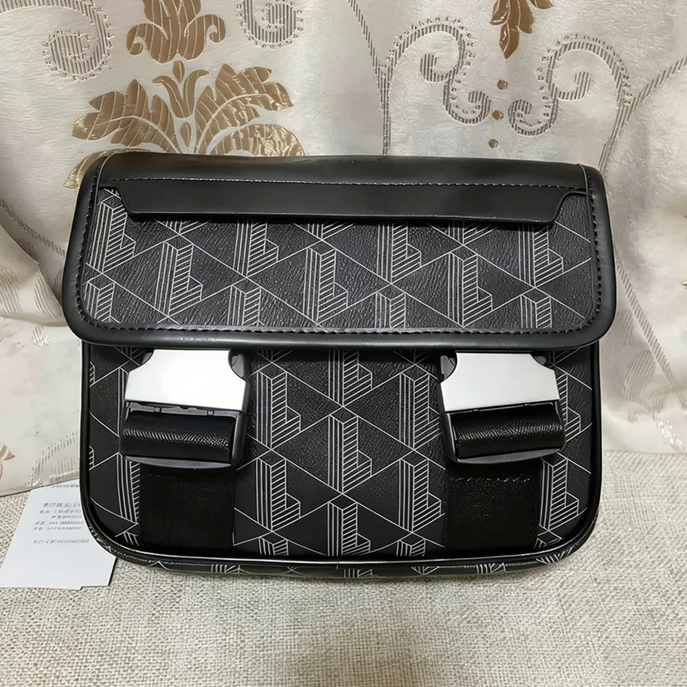 Neue Retro Bedruckte Messenger Herren Schultertasche, PU Lässige Trendige Umhängetasche, Modische Handtasche für Jungen zur Aufbewahrung von Mobiltelefonen – Detail 6