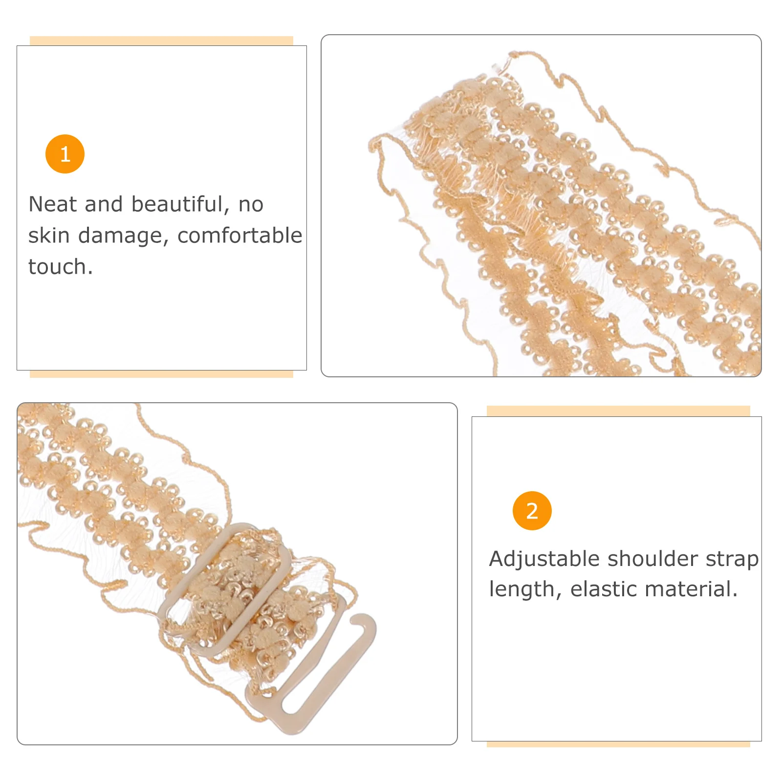 3Pairs Elastic Lace Bra Straps Non-Slip Adjustable Shoulder Straps Comfortable Replacement Underwear Strap for Women Bra