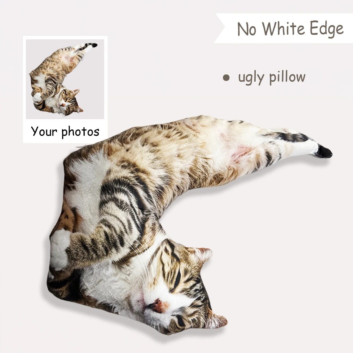 IHX Ugly Cat Dog Zany Pillow,Custom Pet 3D Pillow,Personalized Pet Pillow From Photo,Pet Loss Memorial Gift,Stuffed Toys Dolls