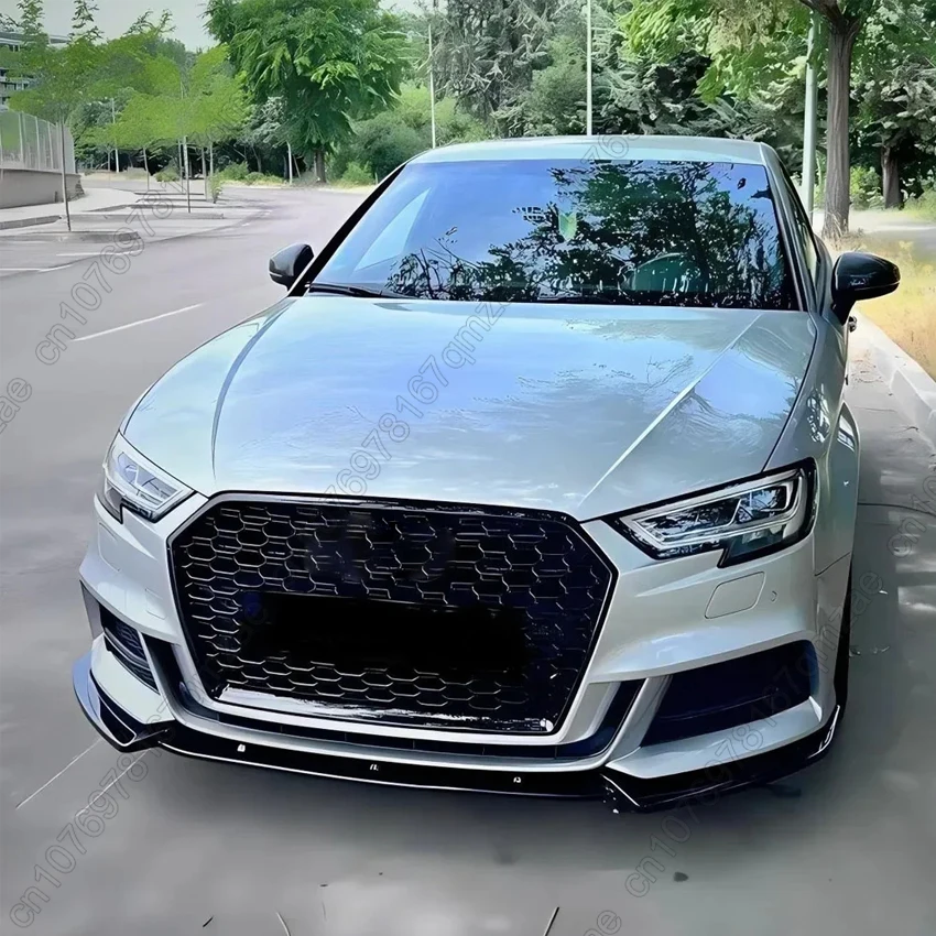 Carbon Look Car Front Bumper Lip Spoiler Splitter Diffuser For Audi S3 A3 8V S-line 2017-2020 Maxton Style Tuning Body Kits