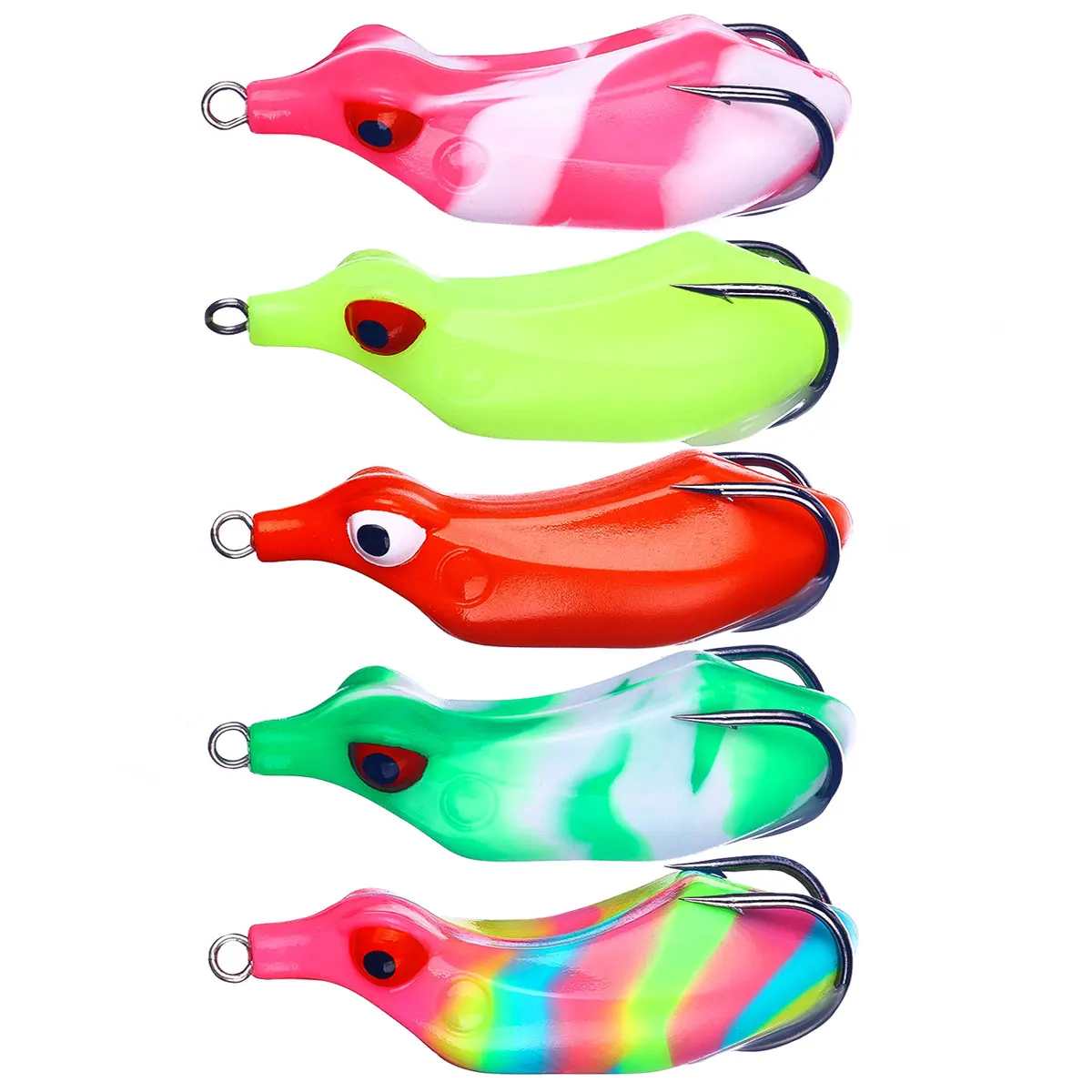 1pcs/5pcs Topwater frog Artificial Lure Soft Bait with Color
