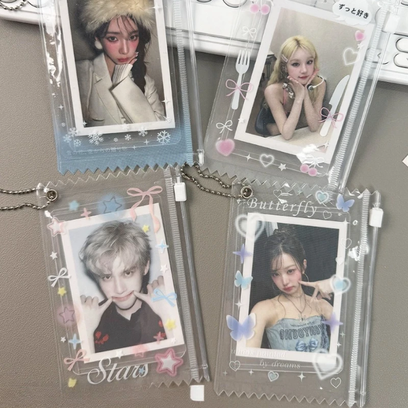 

Butterfly Snowflake Photocard Holder 3 Inch Photo Cover Case Anime Badge Display Pouch Collectible Card Holder for Ita Bag