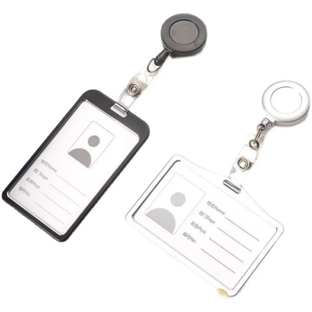 

Company Employess Tag Aluminum Alloy Badges Holder for Office Staff ID Card Clear Pass Name Work Credentials Sleeve Hang Lanyard