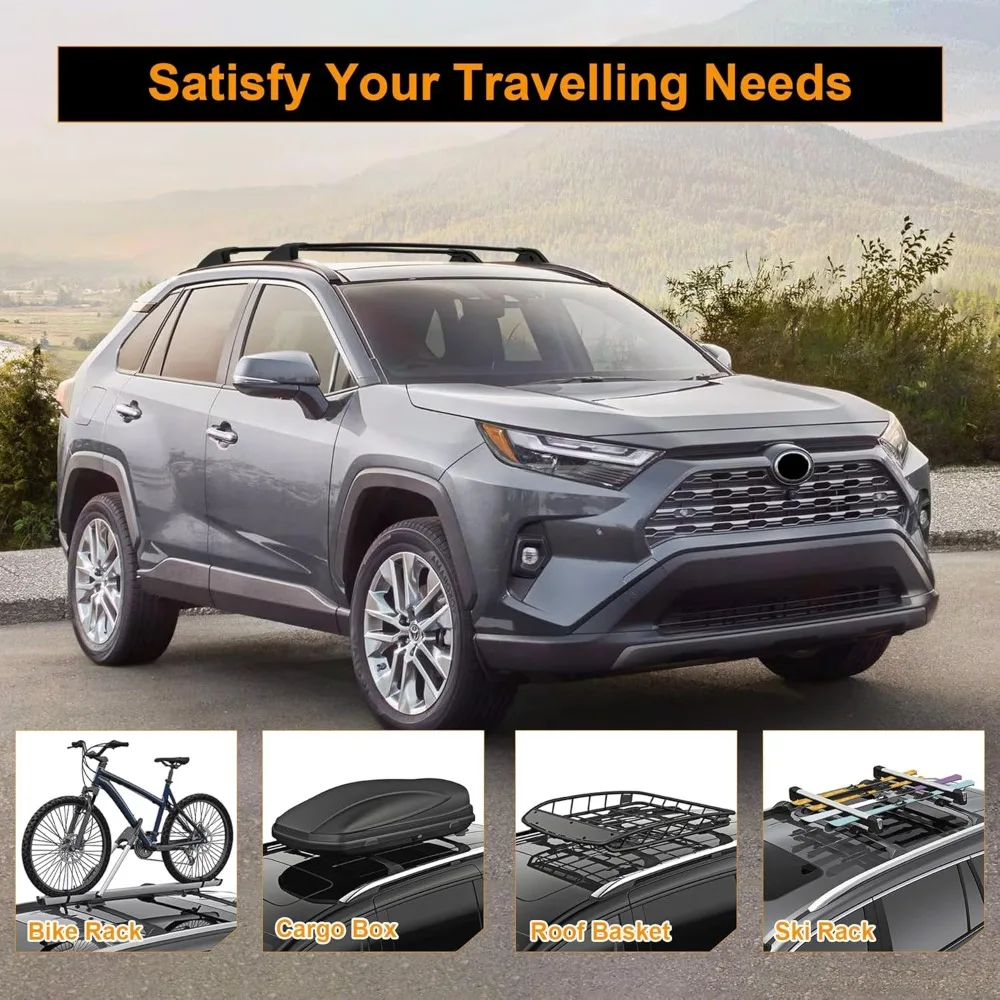 أشرطة متقاطعة لرف السقف من Autekcomma متوافقة مع موديلات Toyota RAV4 2019-2025، باستثناء 2024 LE، Adventure، TRD للطرق الوعرة، وHyb #6