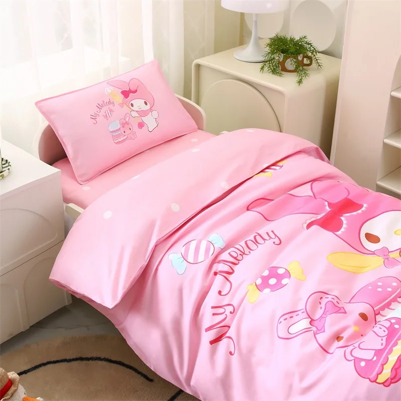 Melody Kids copripiumino My Melody Cartoon Pink copripiumini Set biancheria da letto singola doppia dimensione per la decorazione della camera da letto dei bambini