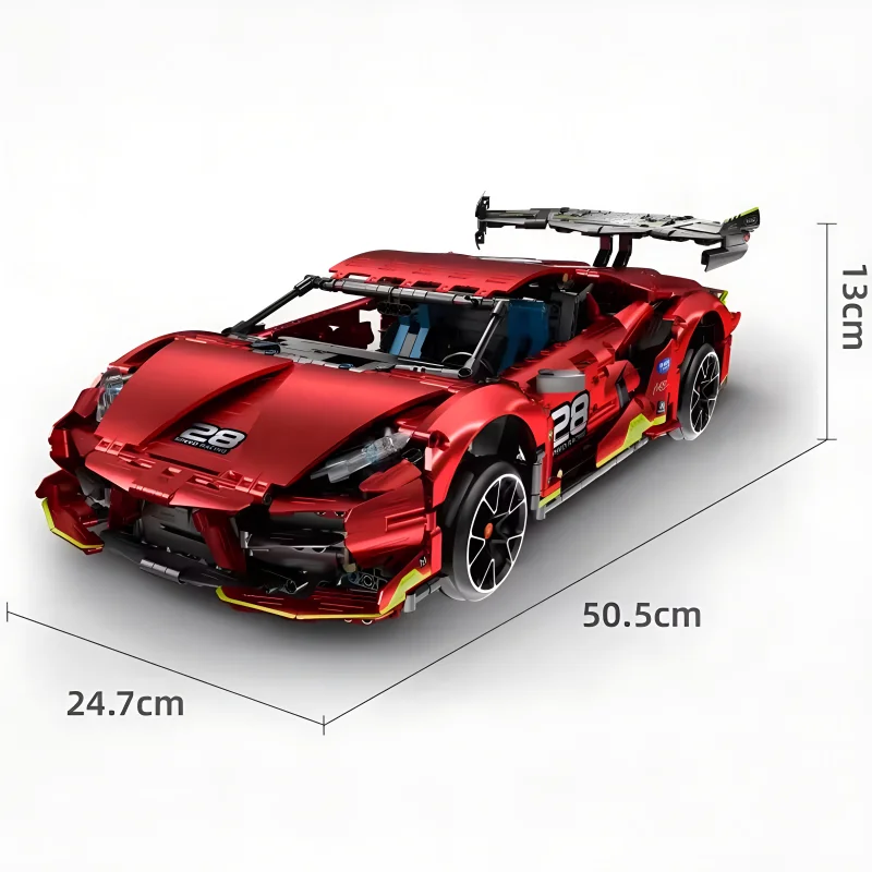 IM.MASTER 9828-2 MOC 1:10 Technical RC Racing Sports Hypercar Model Building Blocks Bricks Puzzle Toys Christmas Gifts For Kids