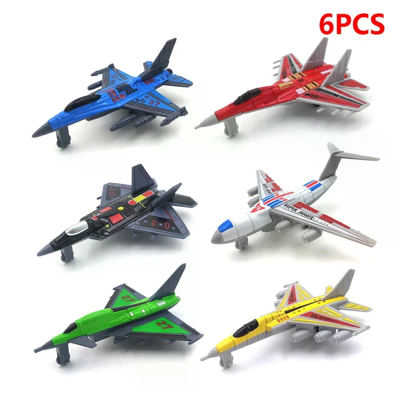 Fighter Model 6Pcs Aircrafts Set MINI Alloy Airplane Toys Collection Warplane Decorations For Kids Boys Gift, Random 1pc