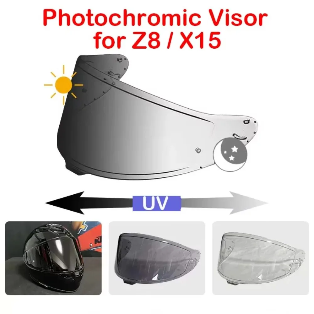 Photochromic Visor for Z8 RF1400 RF-1400 NXR2 CWR-F2 CWR-F2R X15  X-Fifteen X-SPR Pro Autochromic Lenses Helmet Shield