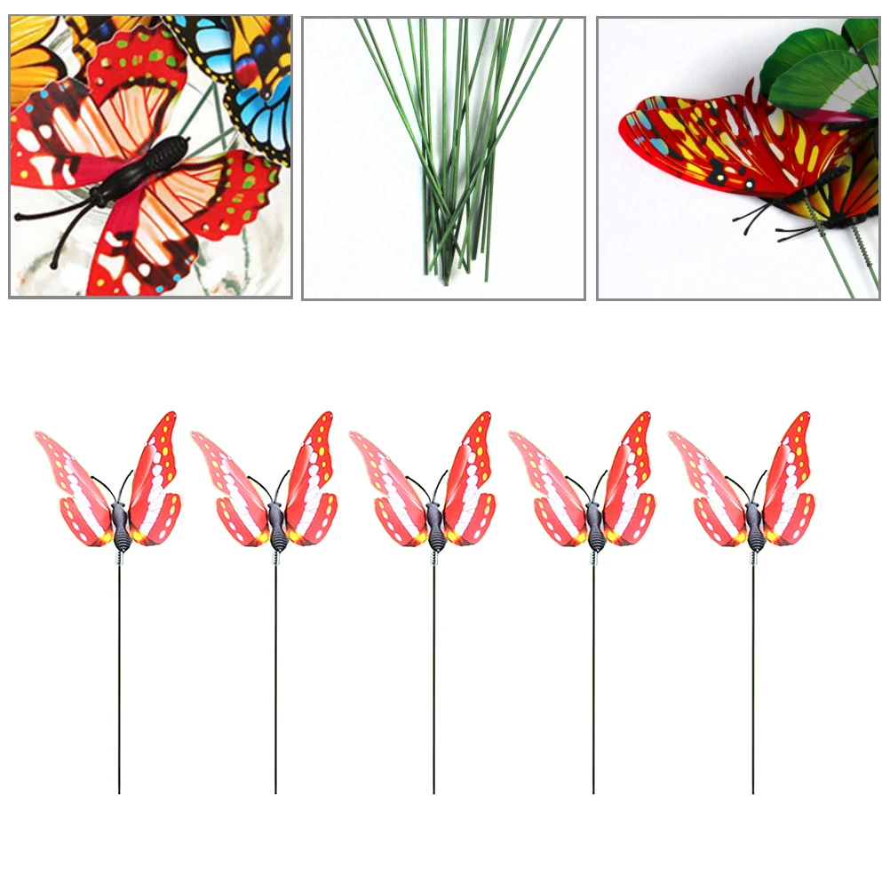 

20pcs PVC Simulation Butterfly Artificial Wedding Decoration Insert Decorative Garden Lightweight Lifelike Home Office Desk