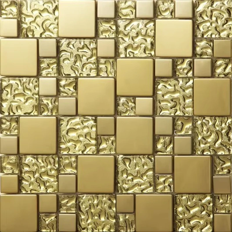 

11 шт., европейская золотая хрустальная стеклянная мозаика, кухонный фартук, ТВ-фон, настенная плитка, декор для ванной комнаты, душа, камина