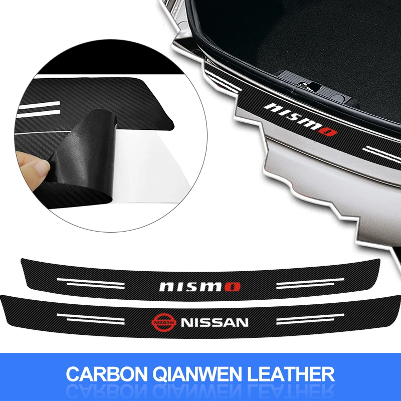 

Car Trunk Rear Bumper Protective Carbon fiber Leather Stickers for Nissan X-trail Qashqai Note Juke Sentra Patrol Navara Micra