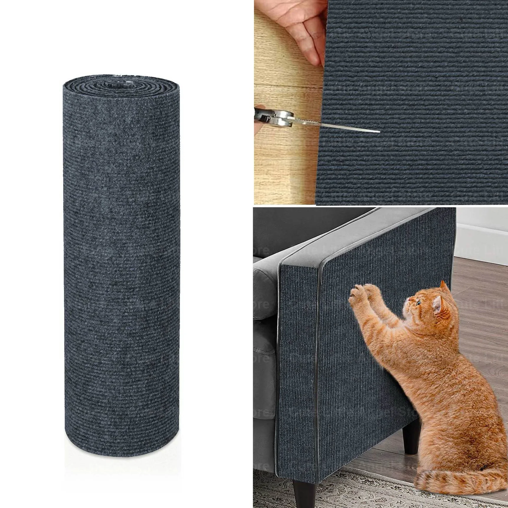 NONE Selbstklebende Katzenkratzmatte, langlebiger Sisal-Möbelschutz, DIY, anpassbare Katzenkratzunterlage für Couch, Sofa 3